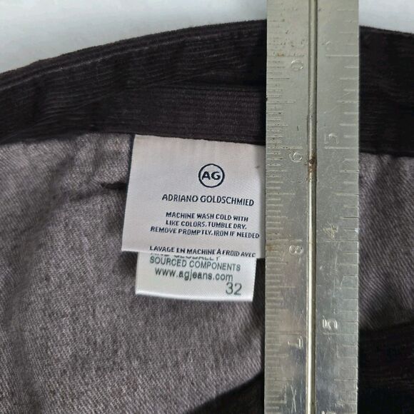 AG Solomon Slouchy Corduroy Pants Men Dark Brown Straight Leg Size 32 x 27 - Picture 8 of 9